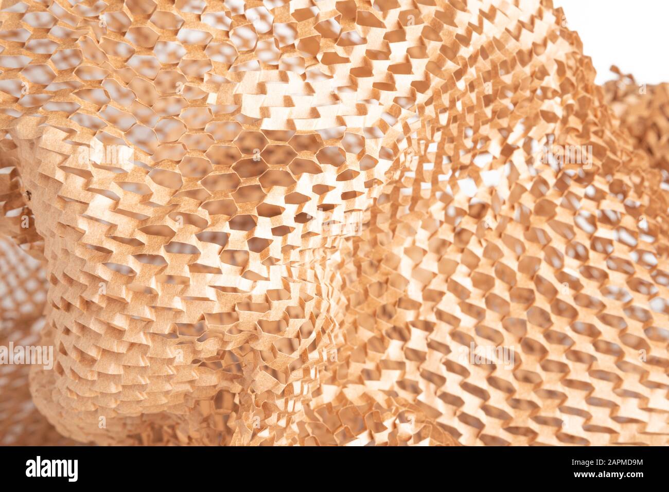 A closeup shot of a spread out brown kraft packaging paper filler set