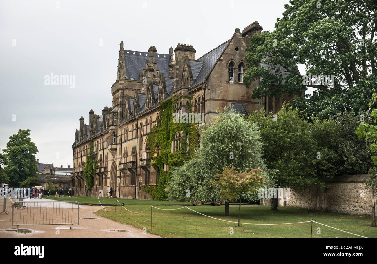 Christ Church Meadows Building on a rainy day. Oxford, England. Stock Photo