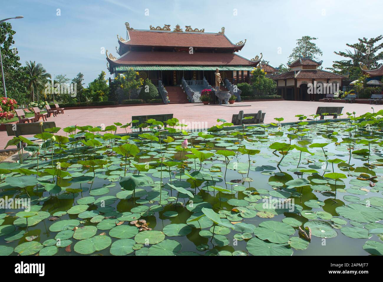 Wonderful Pagoda Dinh Nguyen Trung Truc (Ganh Dau), Phu Quoc, South-Vietnam Stock Photo