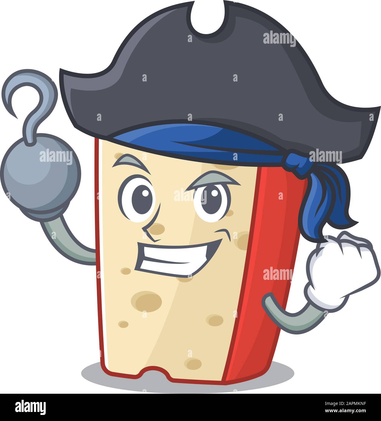 cool and funny dutch cheese cartoon style wearing hat Stock Vector