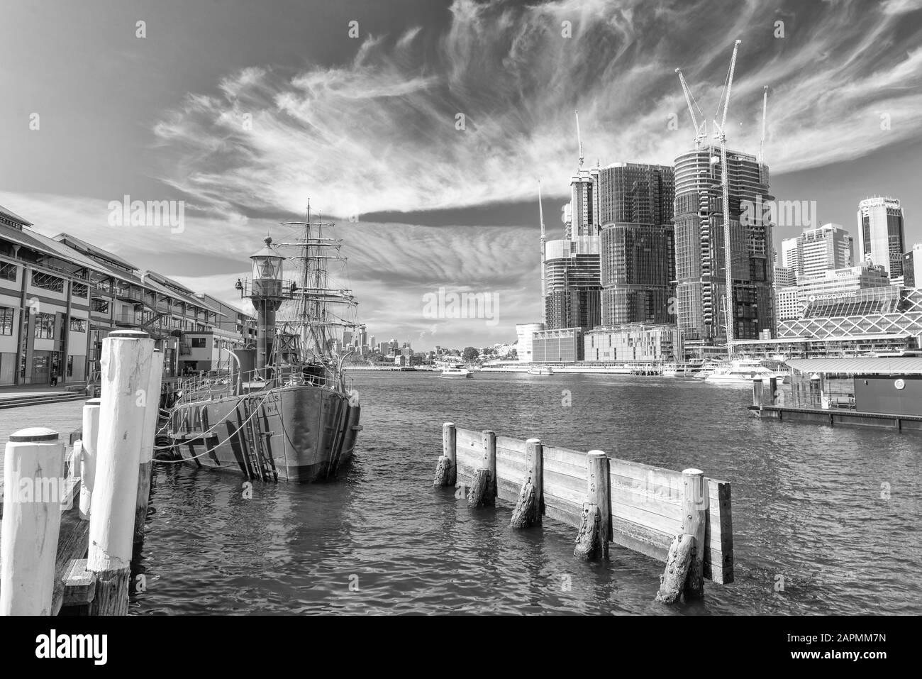 Darling harbour aerial Black and White Stock Photos & Images Alamy