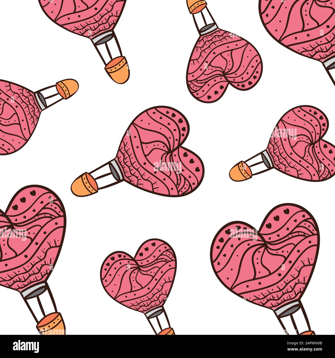 background of balloons air hot in shape heart Stock Vector Image & Art ...