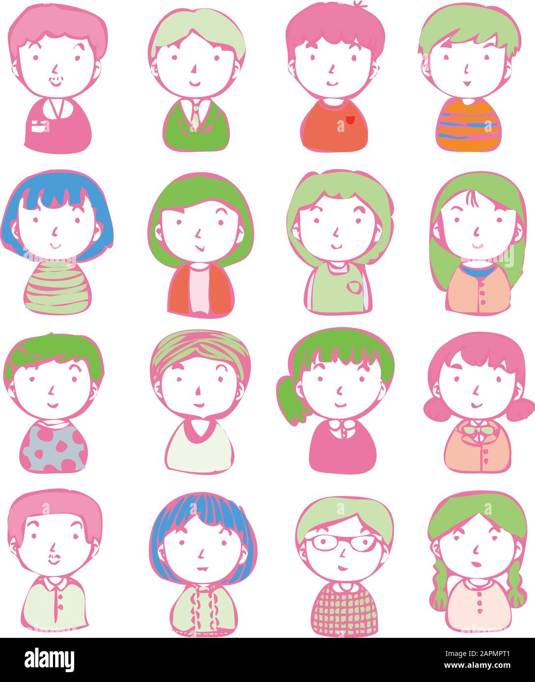 This is a illustration of Rough doodling Hand painted cute Smiling ...