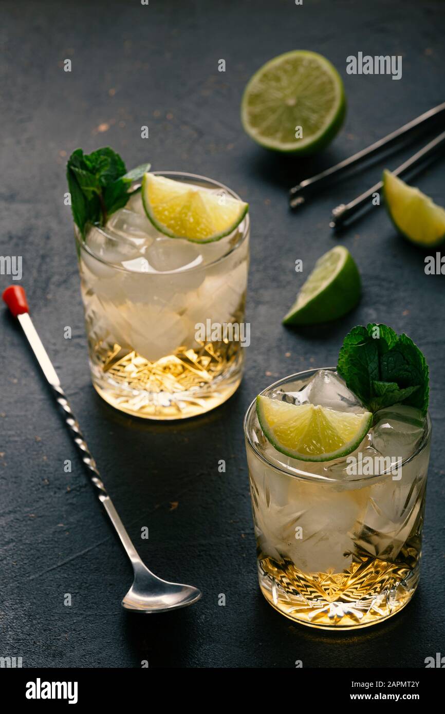 cocktail, types, whiskey brandy, tequila, glasses set, tequila glass