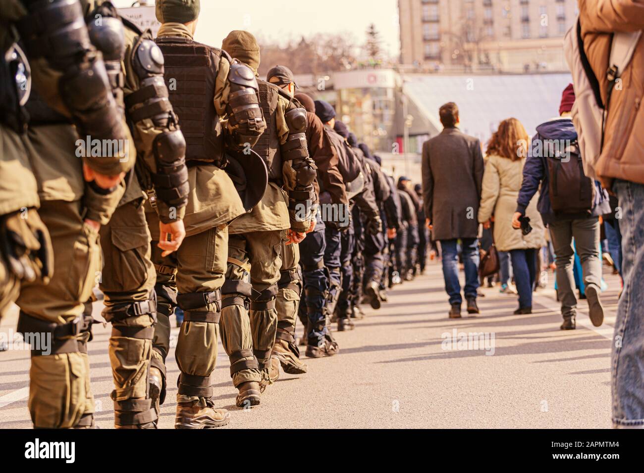 security forces, pro democracy, People move, peaceful demonstration ...