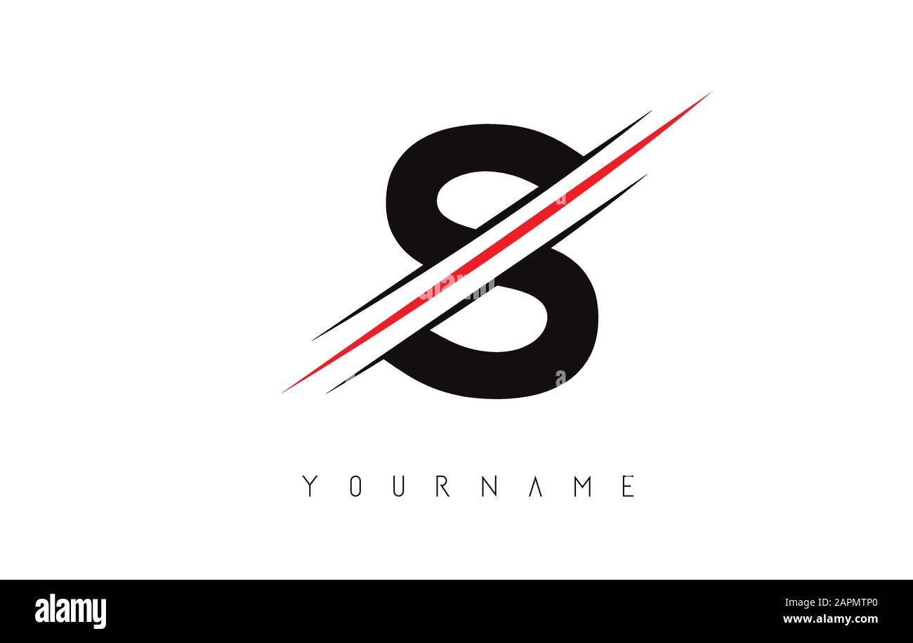 S Letter Logo Design Cutted In The Middle With A Red Line And With Sharp Edges Creative Logo Design Fashion Icon Design Template Stock Vector Image Art Alamy