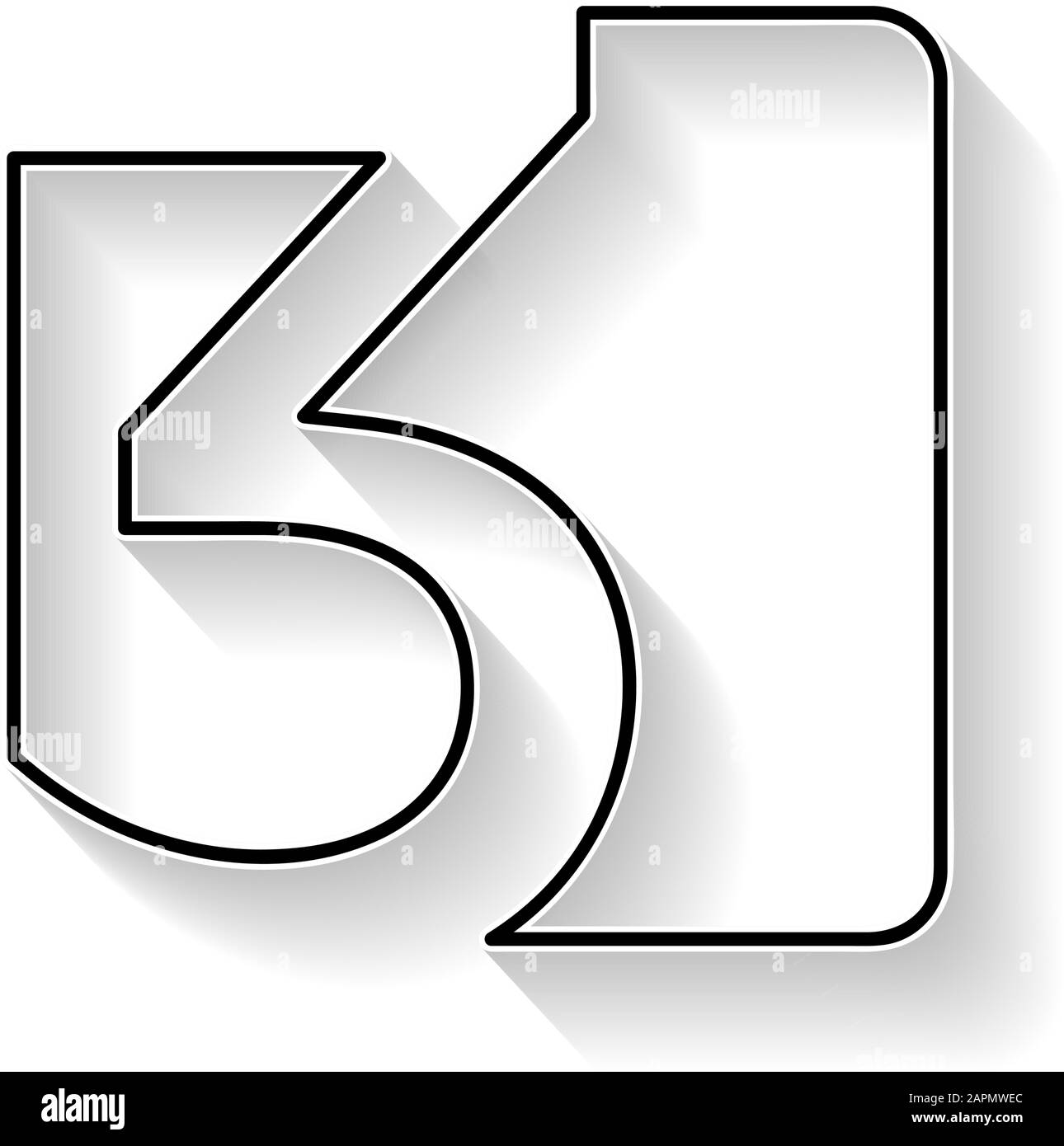 Vector number 3. Sign made with black line Stock Vector Image & Art - Alamy