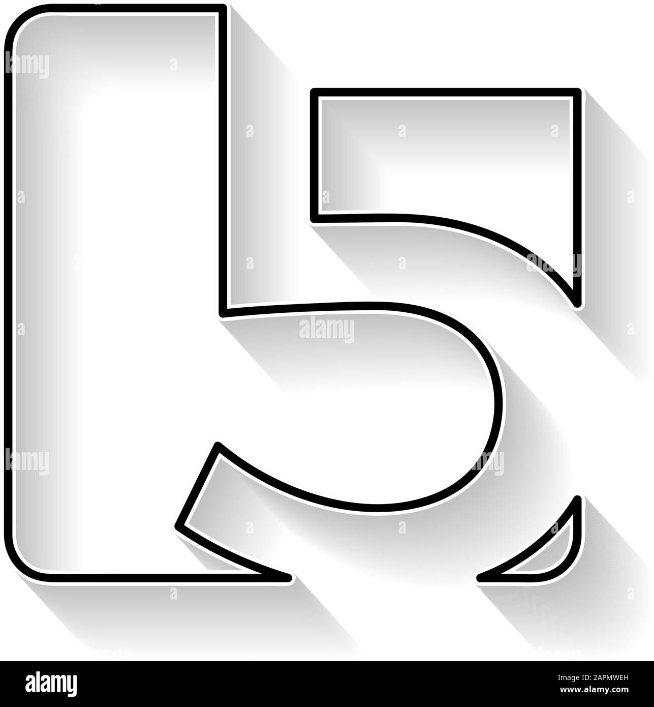 Vector number 5. Sign made with black line Stock Vector Image & Art - Alamy