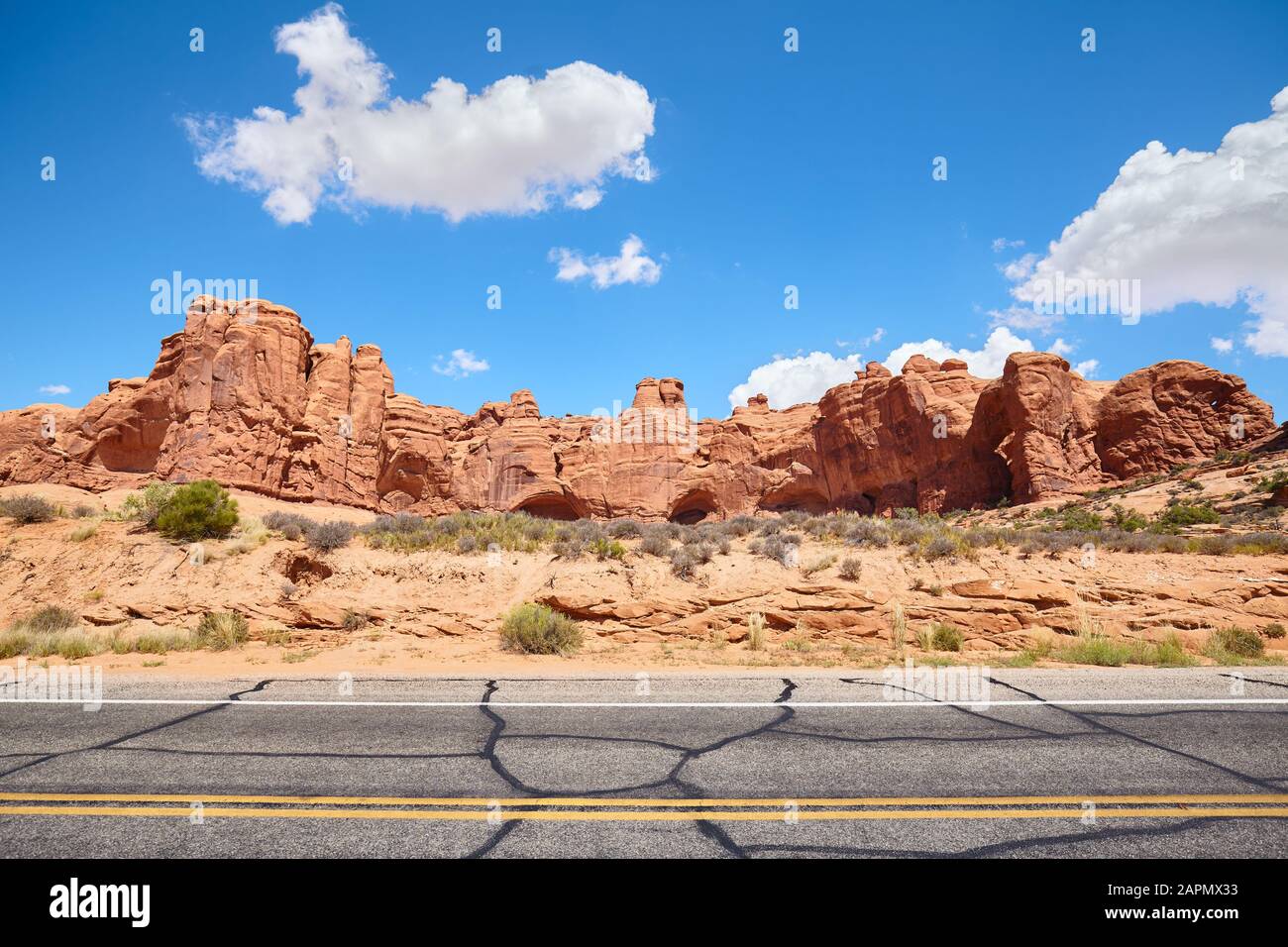 Road in arches national park hi-res stock photography and images - Alamy