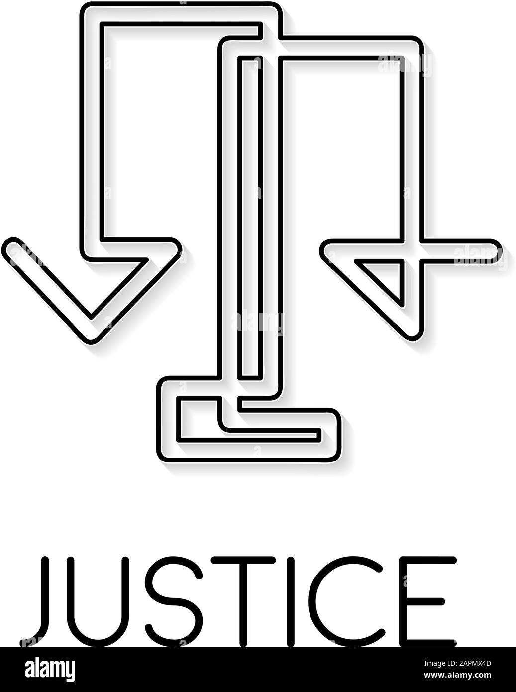 Vector sign abstract lawyer, in linear style Stock Vector Image & Art