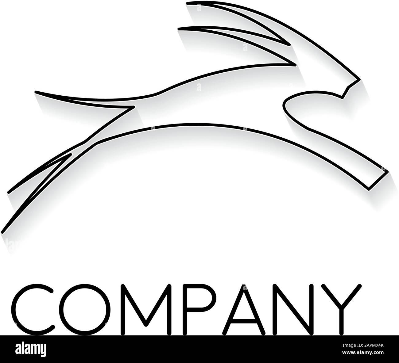 Vector sign abstract antelope, in linear style Stock Vector