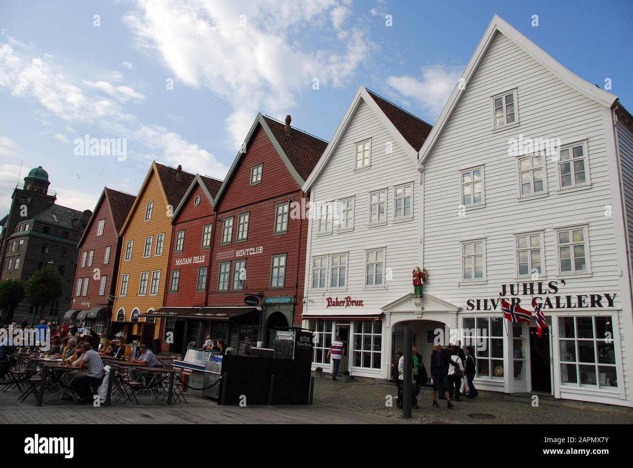 Norway, Bergen Bryggen UNESCO list for World Cultural Heritage sites Stock Photo