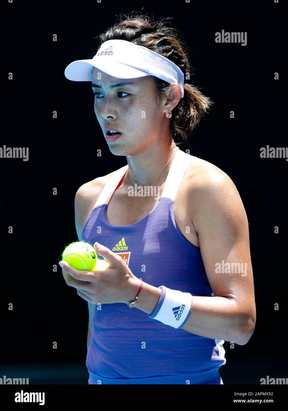 Melbourne, Australia. 24th Jan, 2020. Qiang Wang from China is in action during her third round match at the 2020 Australian Open Grand Slam tennis tournament in Melbourne, Australia. Frank Molter/Alamy Live news Stock Photo