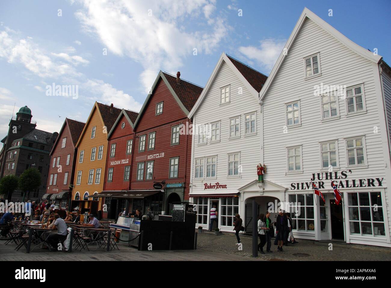 Norway, Bergen Bryggen UNESCO list for World Cultural Heritage sites Stock Photo