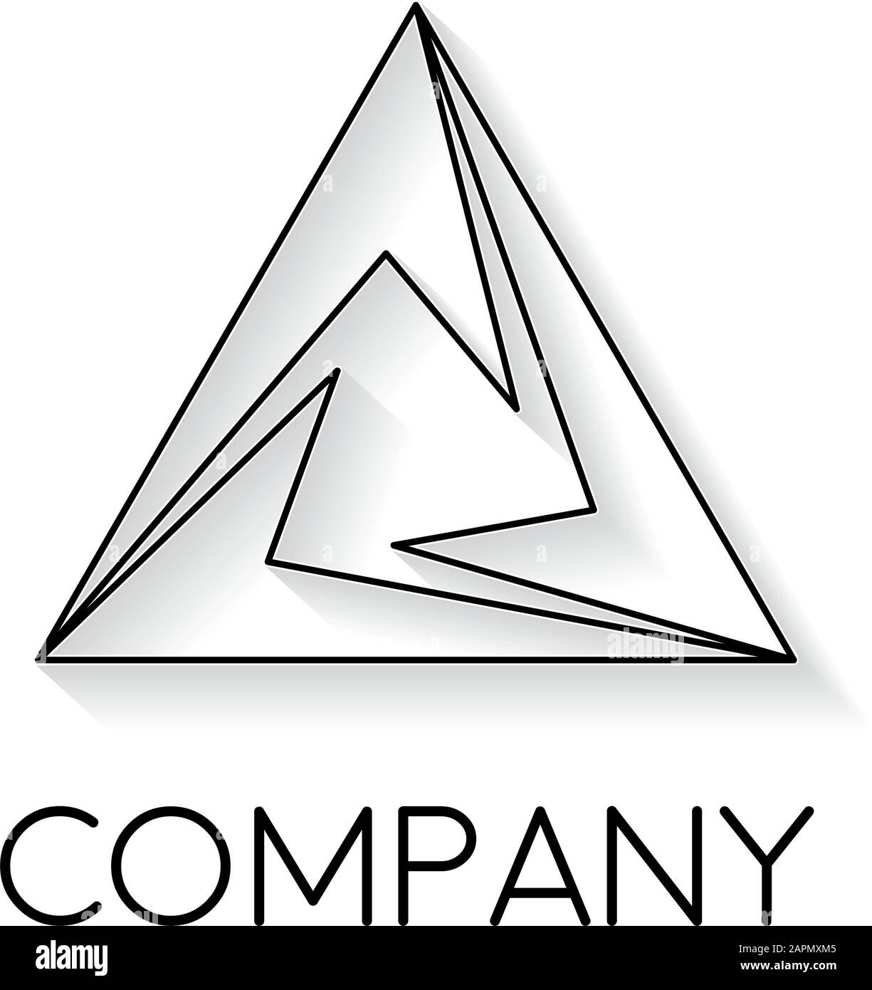 Vector sign abstract triangle, in linear style Stock Vector Image & Art ...