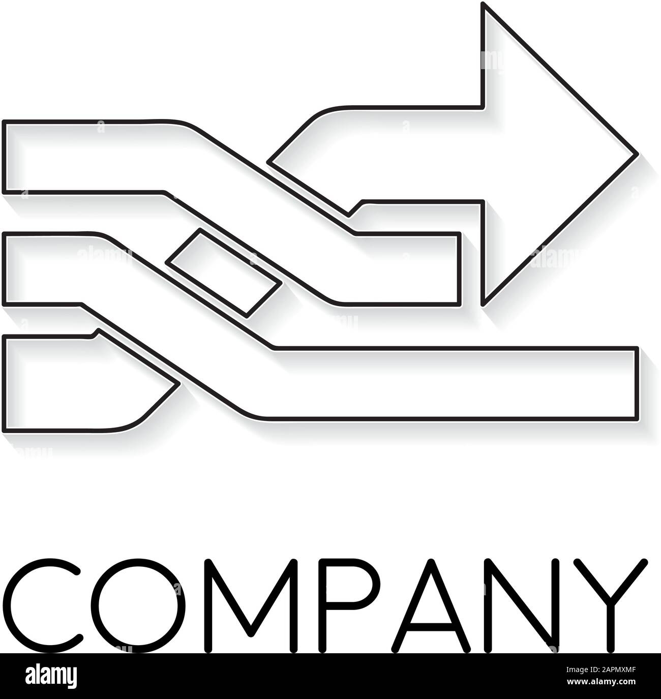 Vector sign abstract overtaking with arrow, in linear style Stock