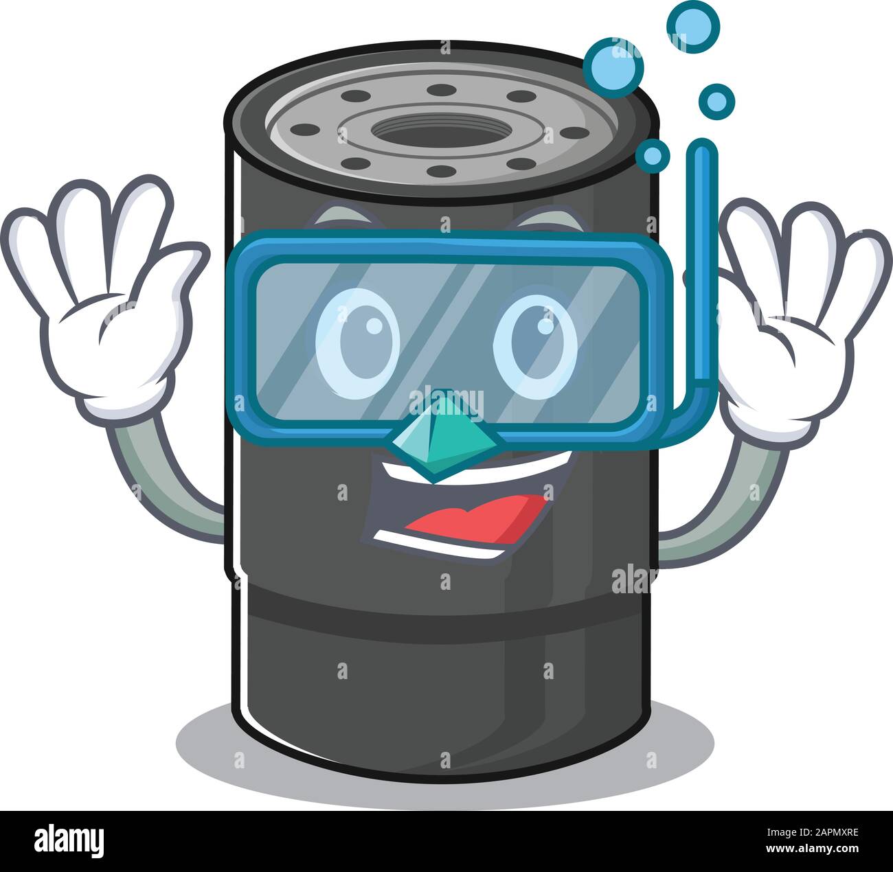 cartoon character of oil filter wearing Diving glasses Stock Vector Image &  Art - Alamy