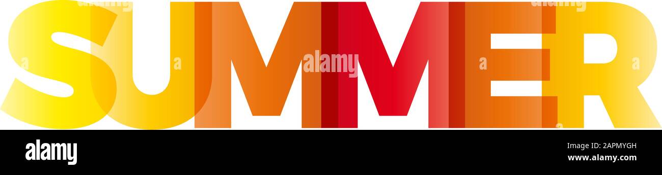 The Word Summer Vector Banner With The Text Colored Rainbow Stock