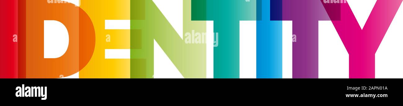 The Word Identity Vector Banner With The Text Colored Rainbow