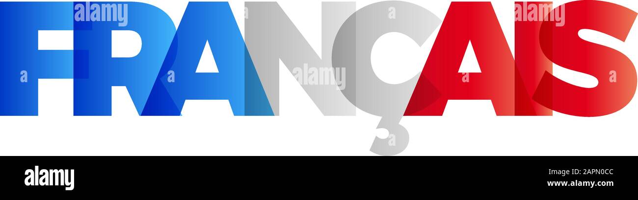 The Word French Vector Banner With The Text Colored Rainbow Stock