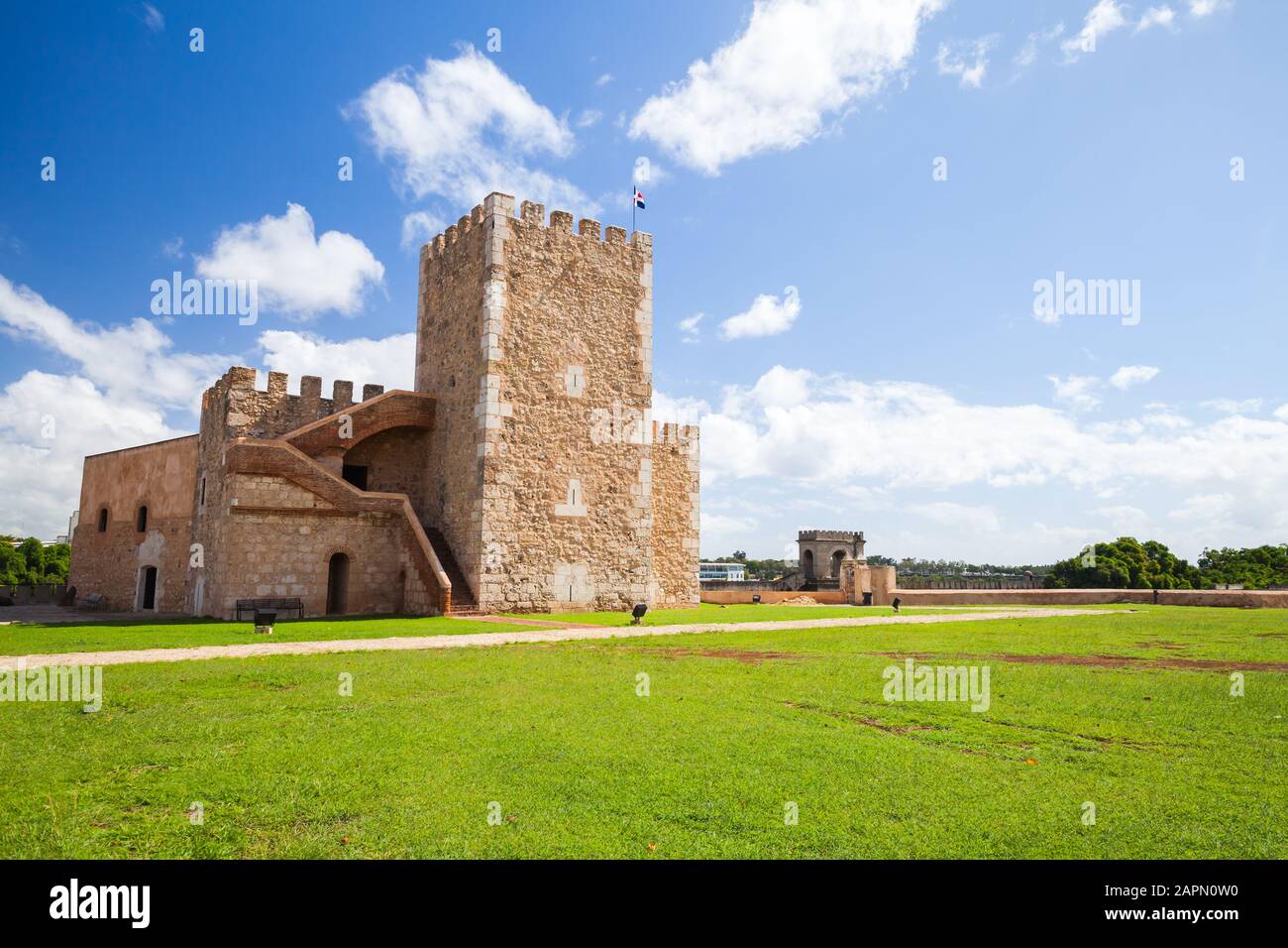 The Fortaleza Ozama or Ozama Fortress, it is a sixteenth-century castle in Santo Domingo, Dominican Republic Stock Photo