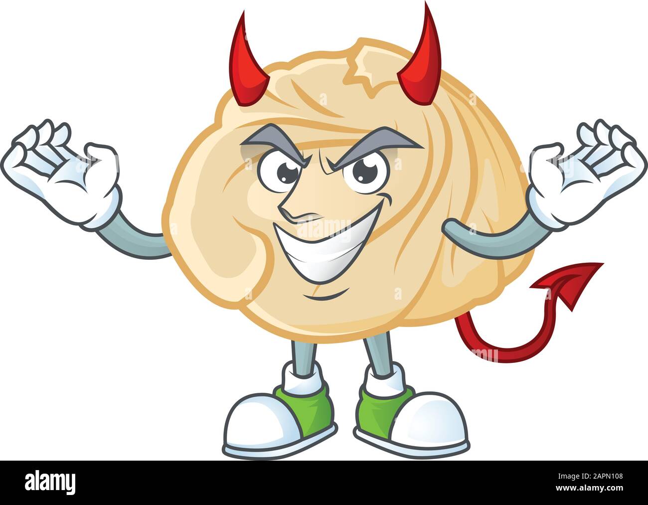 Devil dumpling Cartoon character mascot design style Stock Vector