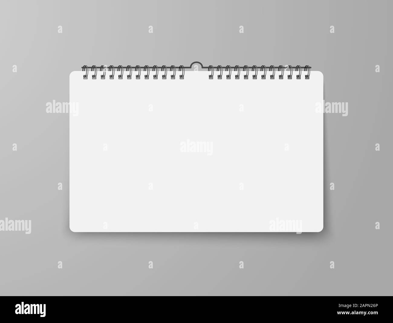 Blank wall calendar with soft shadow, card for your design. Mock up, vector illustration on transparent backgroung. Calender vector illustration Stock Vector
