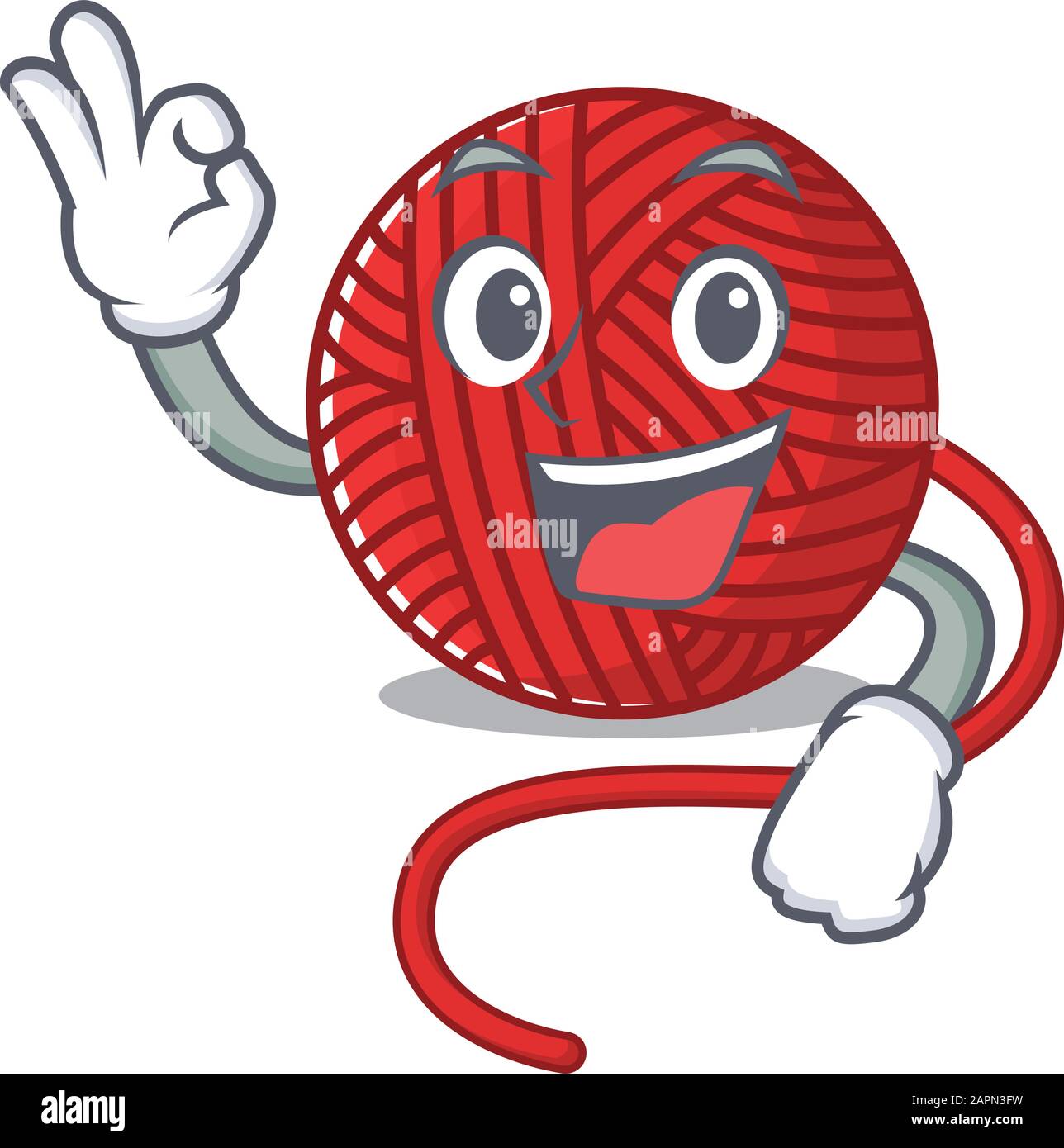 A picture of red wool yarn making an Okay gesture Stock Vector