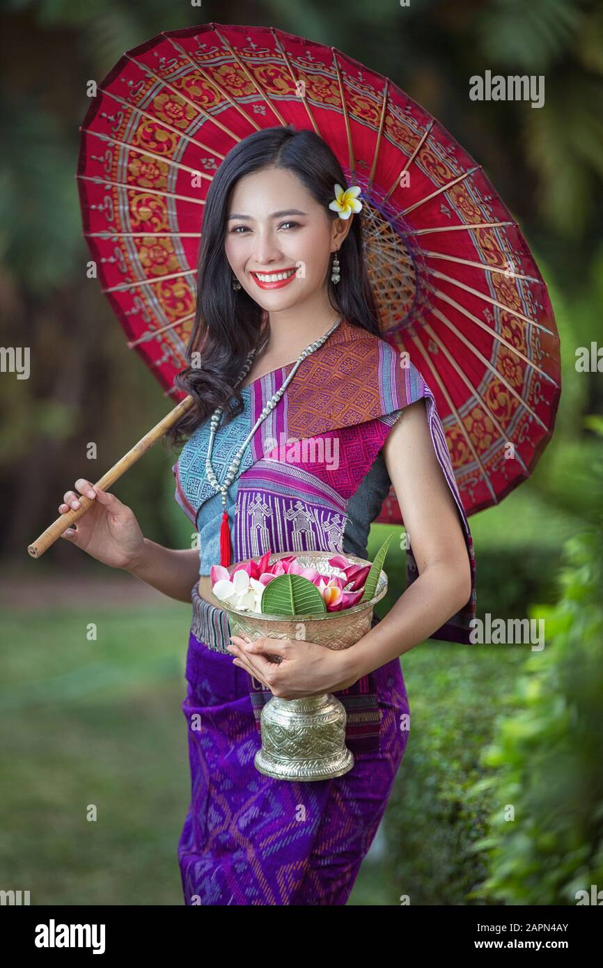 Asian Woman In Costume With