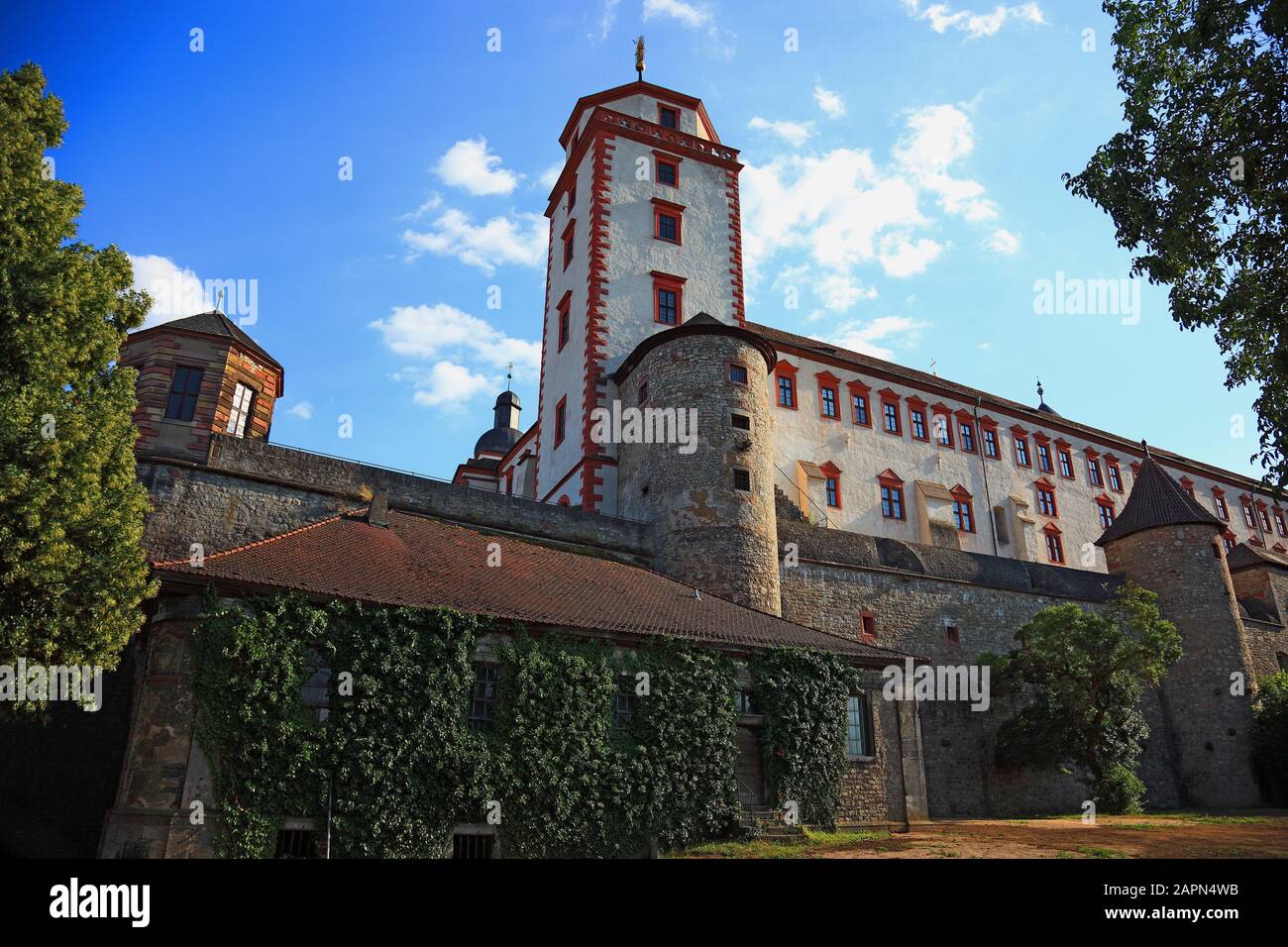 tower Marienturm, fortress Marienberg, Würzburg, Wuerzburg, Lower Franconia , Bavaria, Germany Stock Photo