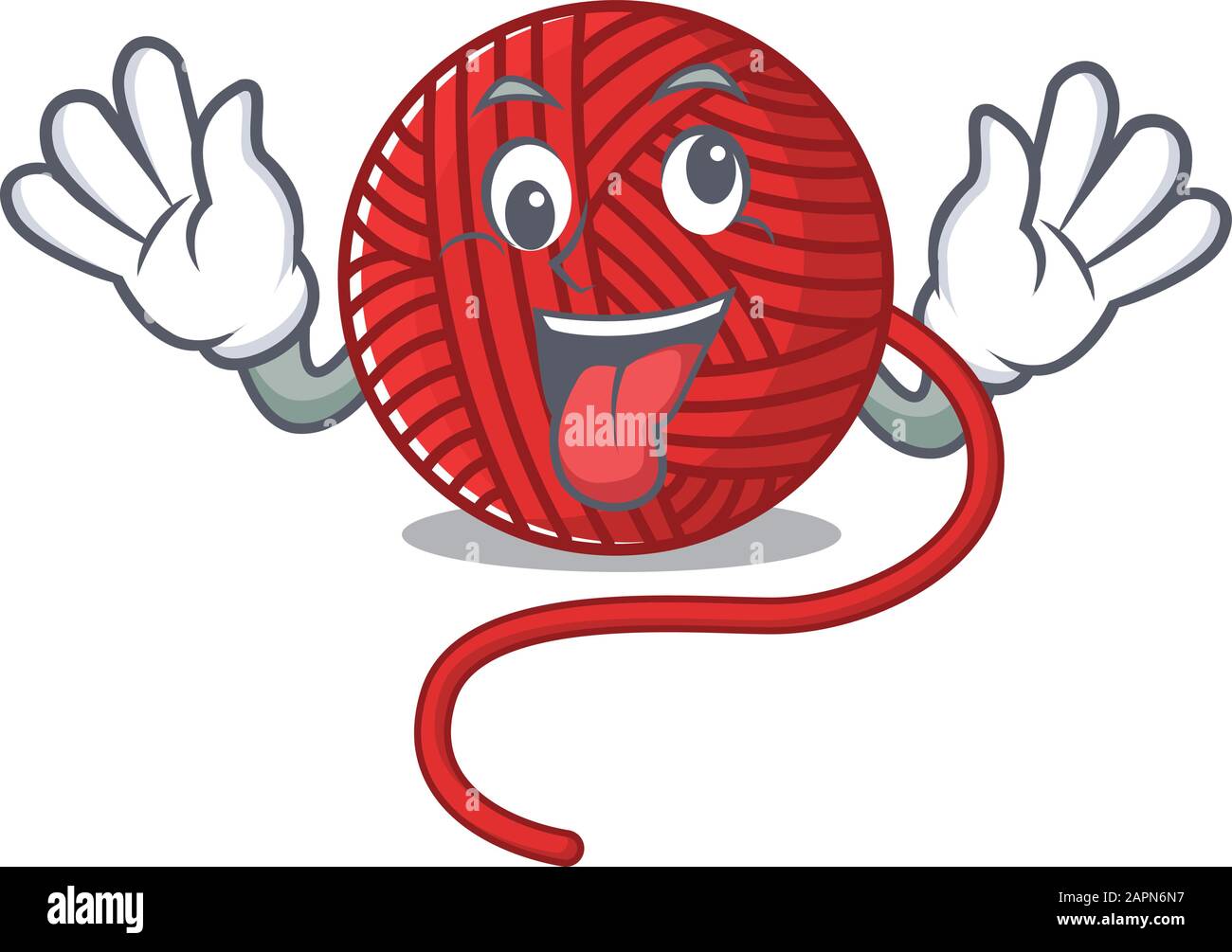 Red wool yarn Cartoon character style with a crazy face Stock Vector Image  & Art - Alamy