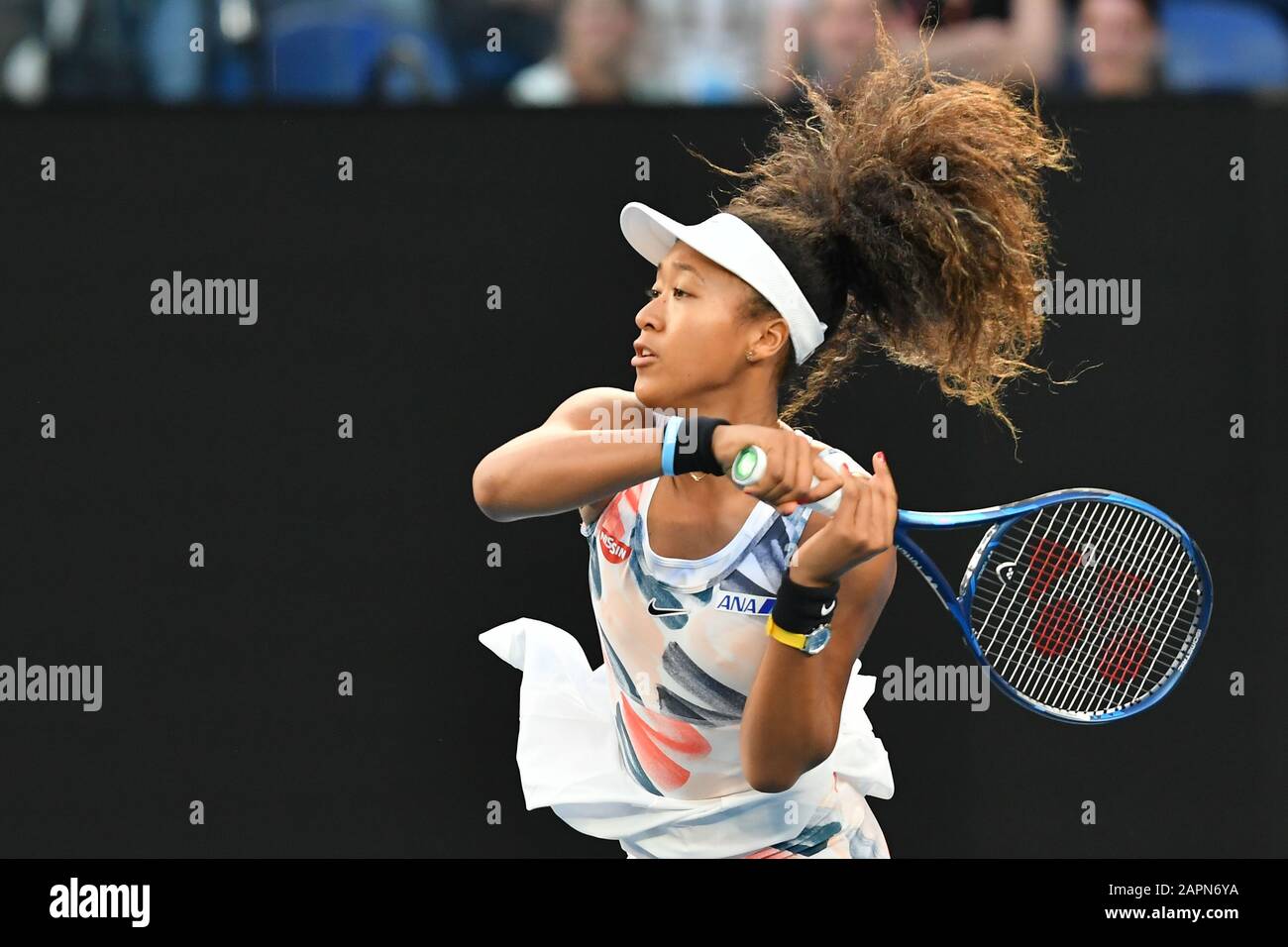 Melbourne, Australia. 24th Jan, 2020. 3rd seed NAOMI OSAKA (JPN) in action against COCO GAUFF (USA) on Rod Laver Arena in a Women's Singles 3rd round match on day 5 of the Australian Open 2020 in Melbourne, Australia. Sydney Low/Cal Sport Media. GAUFF won 63 64. Credit: csm/Alamy Live News Stock Photo