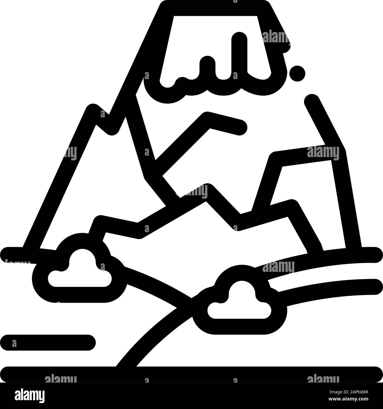 Mountain Concept Icon Vector Outline Illustration Stock Vector Image ...