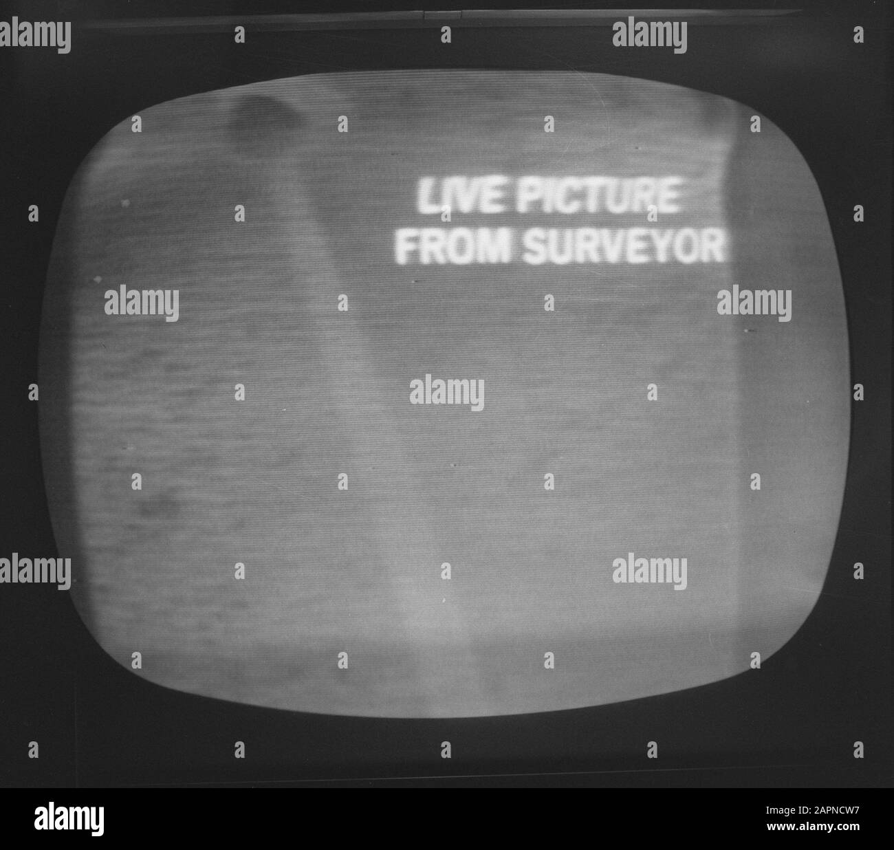 Recording of the Moon by Surveyor from TV Aff Date: June 2, 1966 Keywords: MOON Institution Name: Surveyor Stock Photo