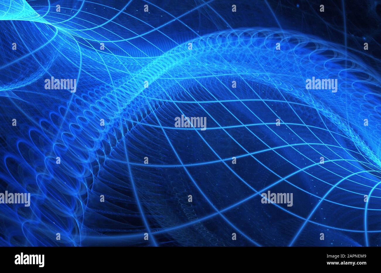 Dynamic curves ands blur pattern. Fractal graphics. Science and technology concept. Stock Photo