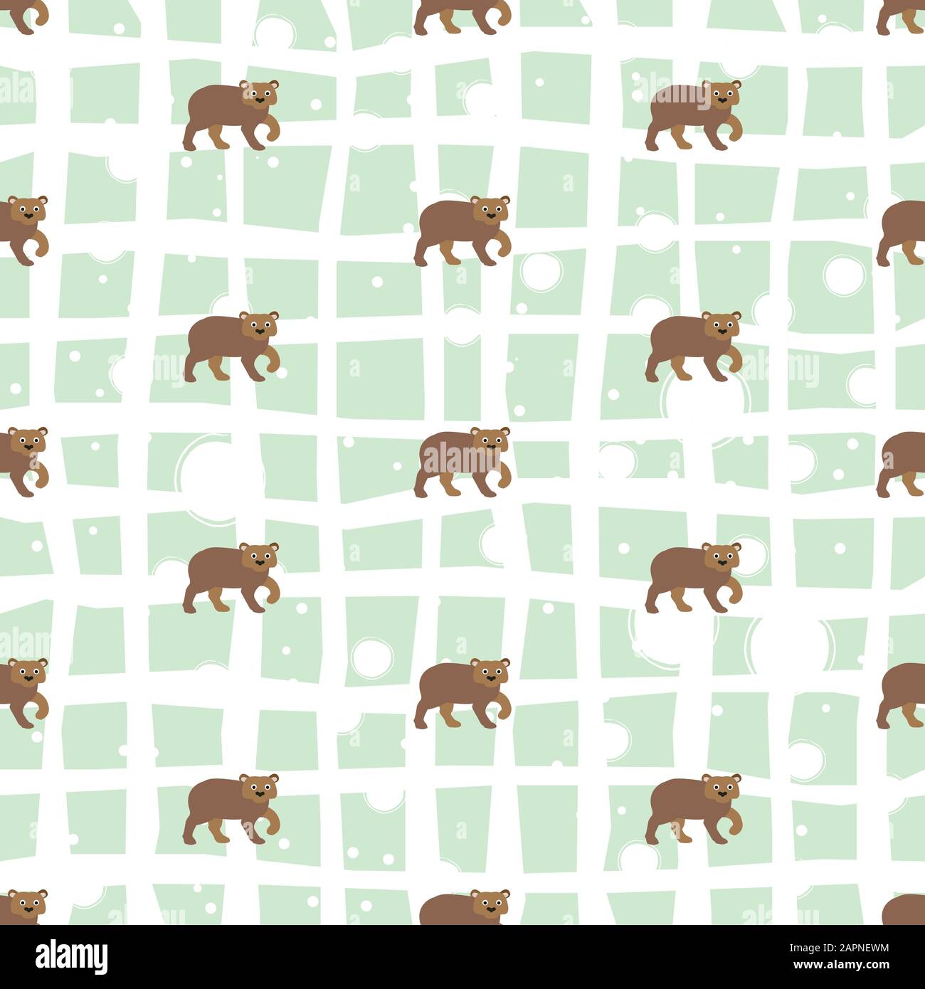 Seamless pattern with brown bears pattern  Vector Illustration Stock Vector