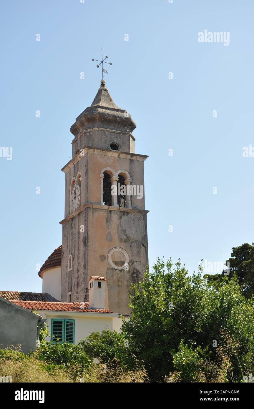 Catholic church of Our Lady of the Angels (St. Mary's Church) in Veli Losinj, Croatia Stock Photo