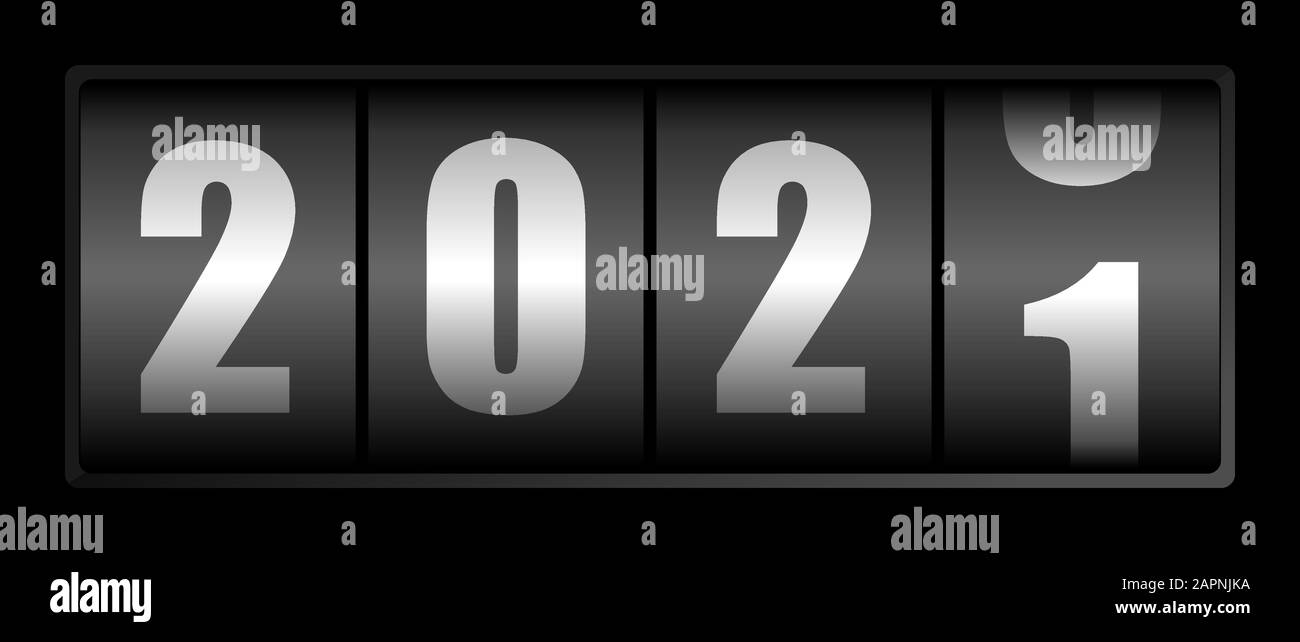 New year 2020 counter, vector greeting card with empty copy space for your text Stock Vector