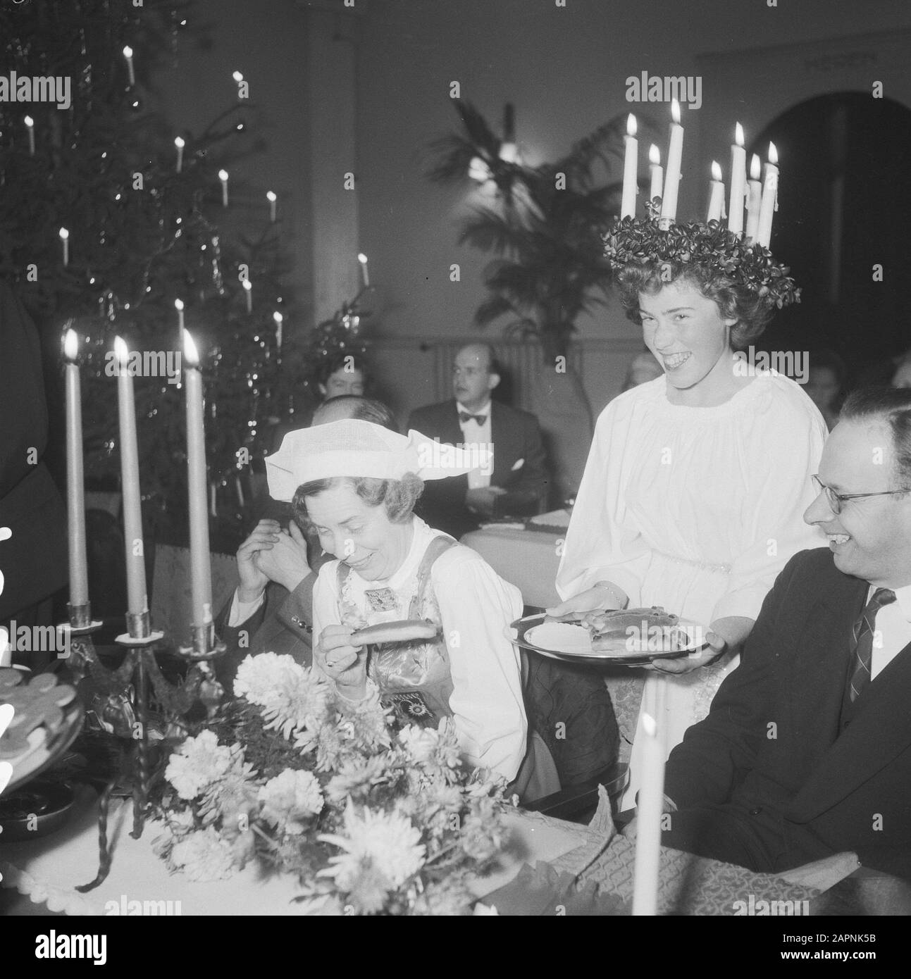 Luciafeest. Swedish light party Date: 14 December 1951 Keywords: parties Stock Photo