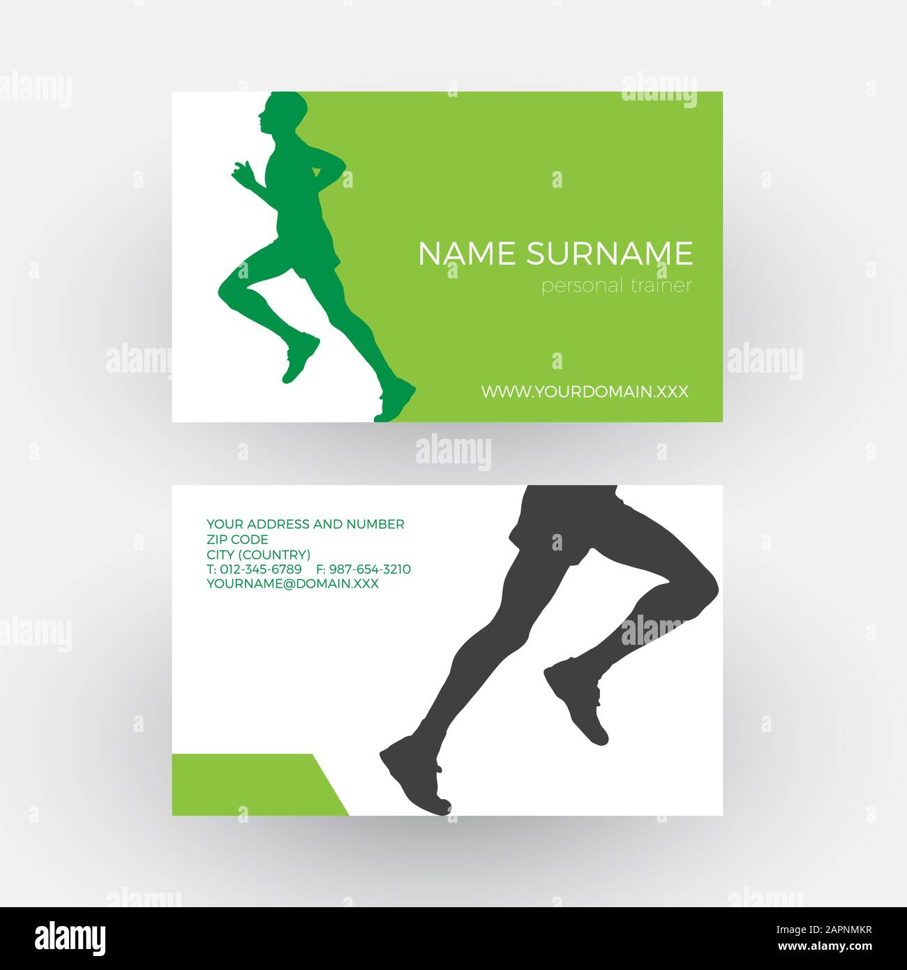 Black And Light Green Modern Personal Trainer Sport Business Card