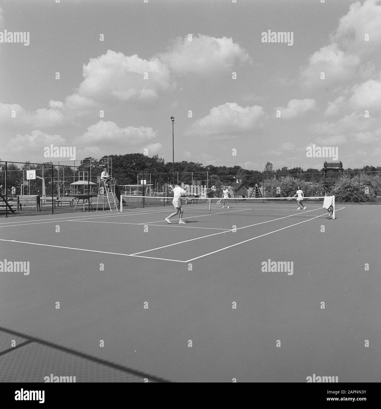 Tennis court at exhibition park Date: August 1974 Location: Arnhem  Keywords: exhibition parks, tennis courts Personal name: greenset,  schaarsbergen Stock Photo - Alamy