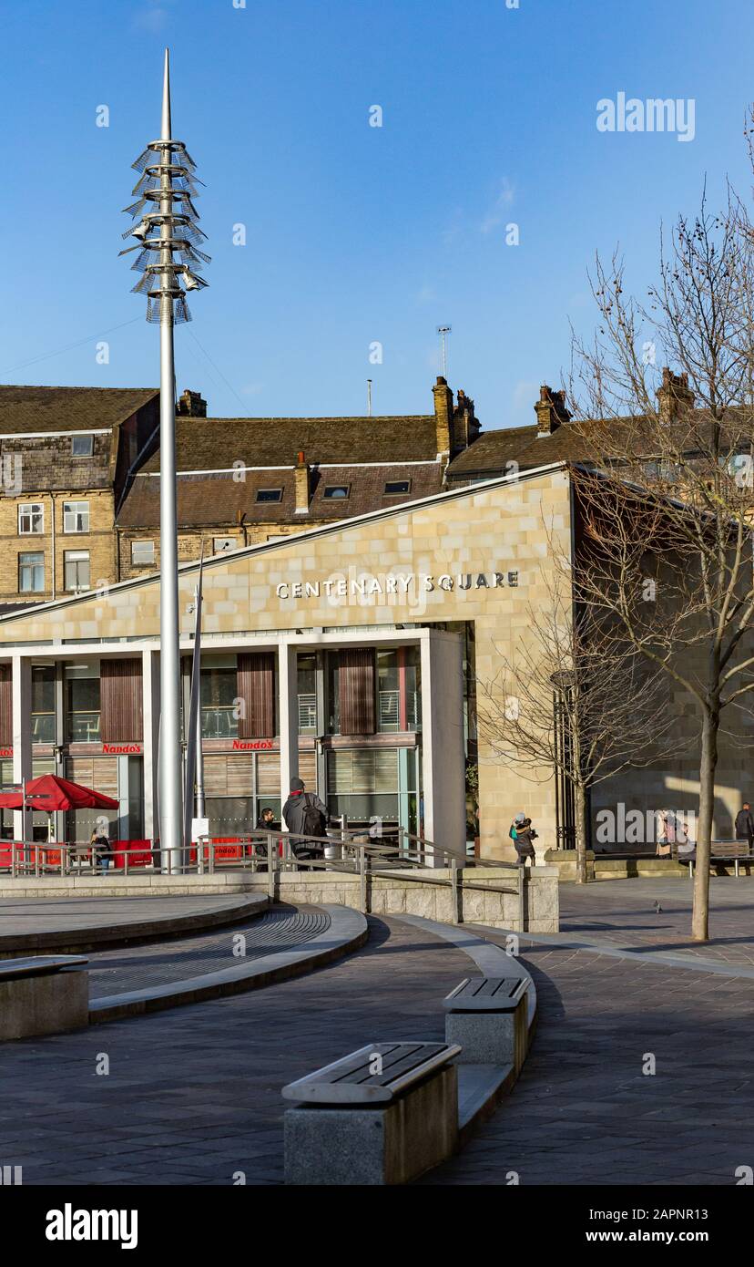 BRADFORD, UK - JANUARY 15, 2020: Centenary Square in Bradford, West Yorkshire Stock Photo