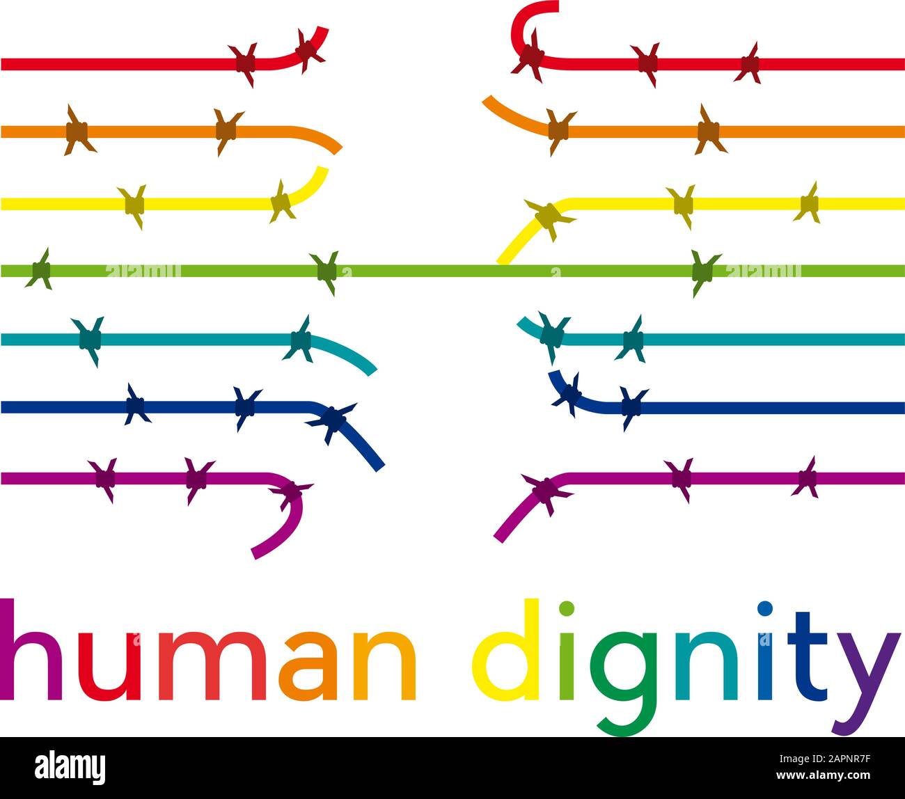 Vector abstract barbed wire, human dignity concept Stock Vector
