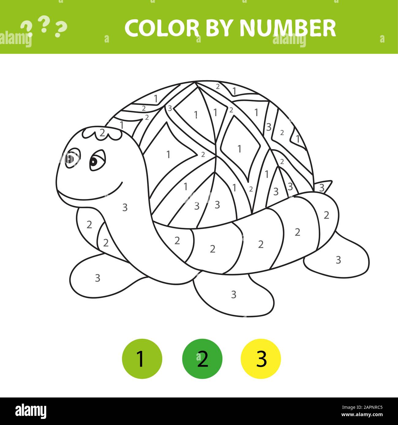 Turtle Color By Number Printable