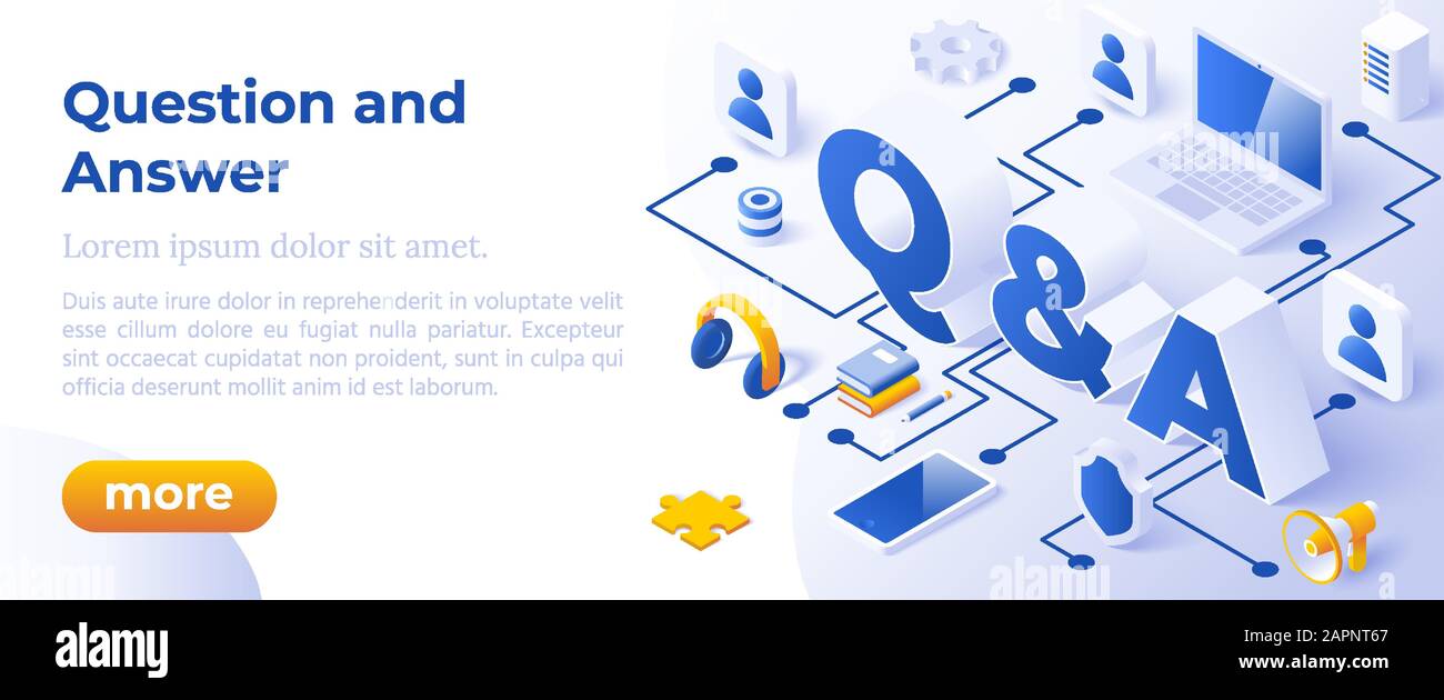 Question And Answer Qna Isometric Design In Trendy Colors