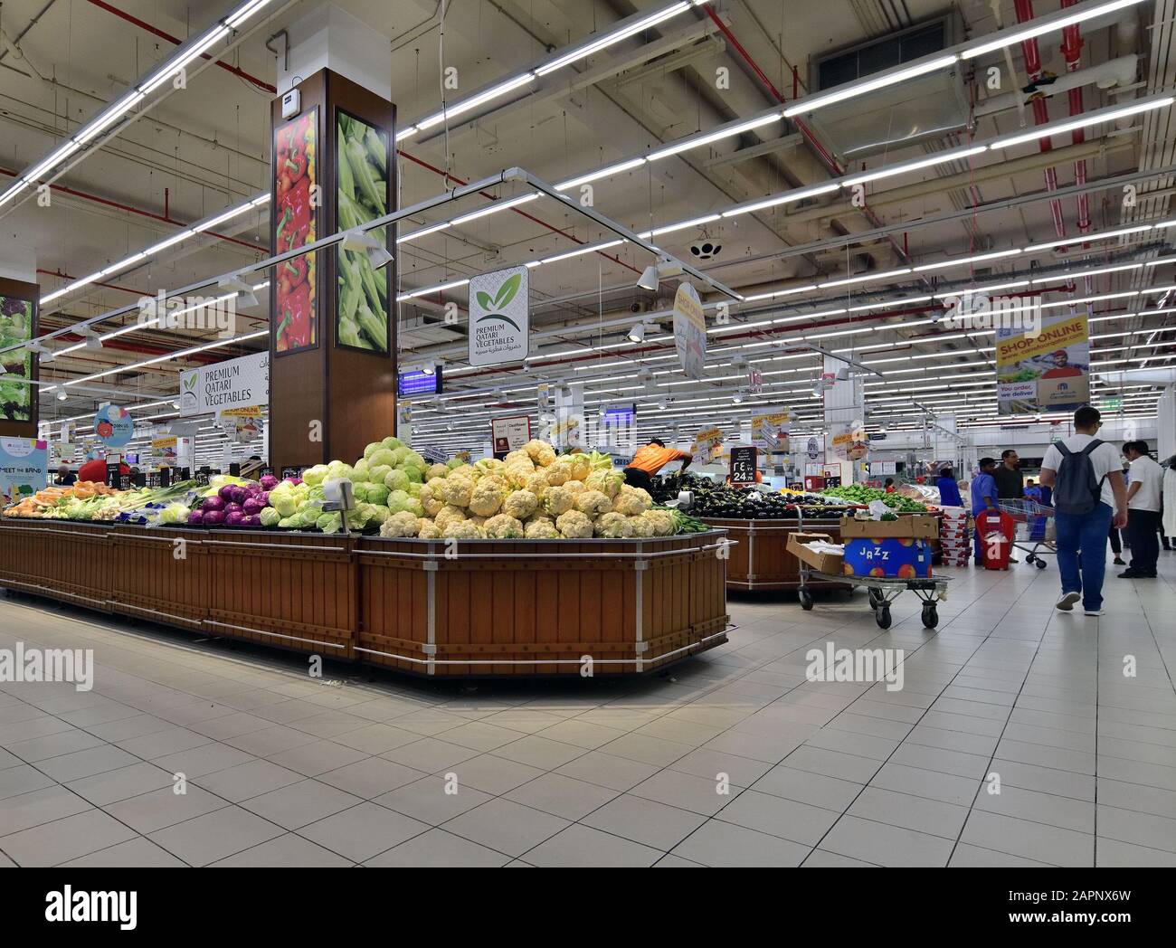 Doha, Qatar - Nov 21. 2019. French international hypermarket chain Carrefour store in Doha City Center Stock Photo
