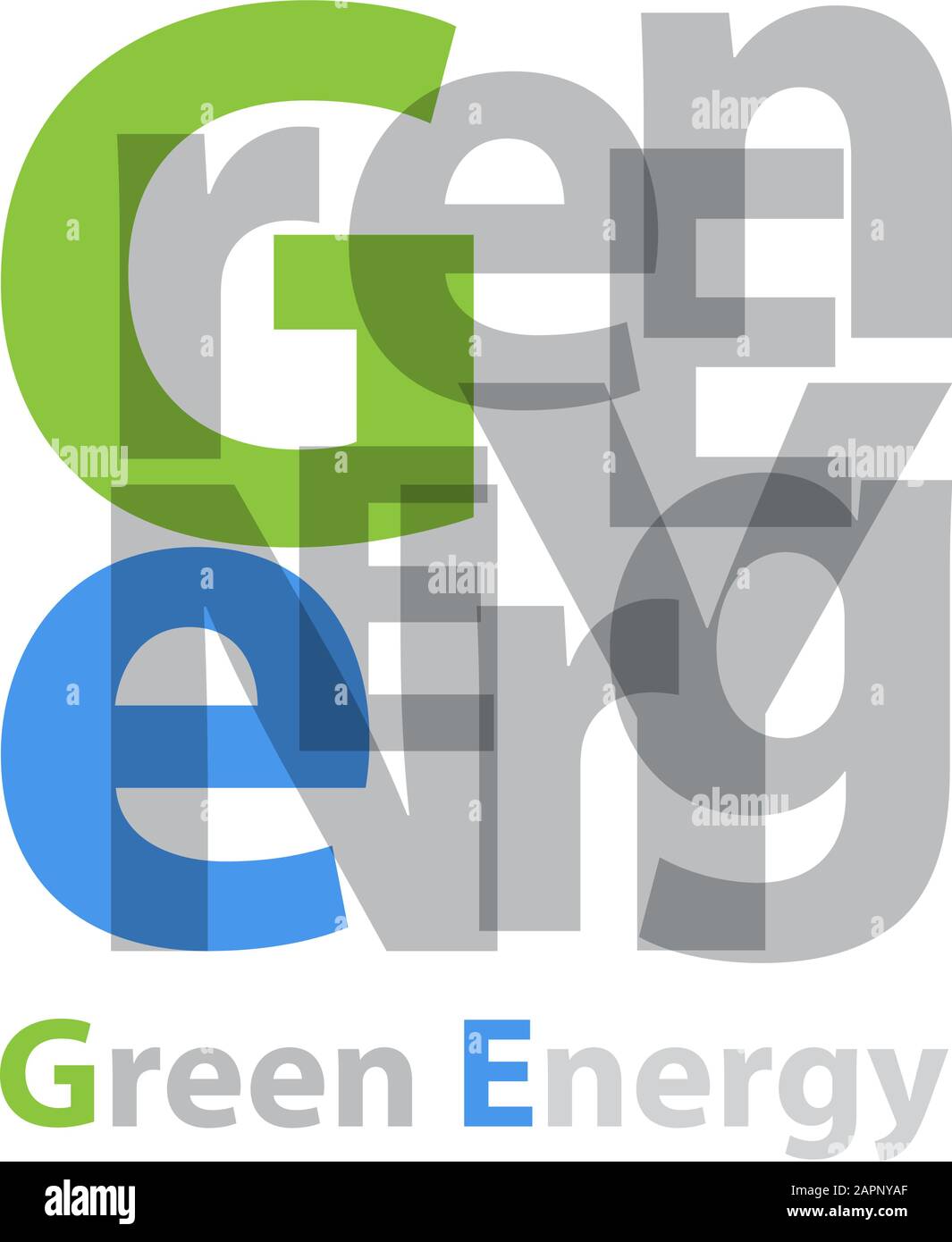 Vector Green Energy. Broken text Stock Vector