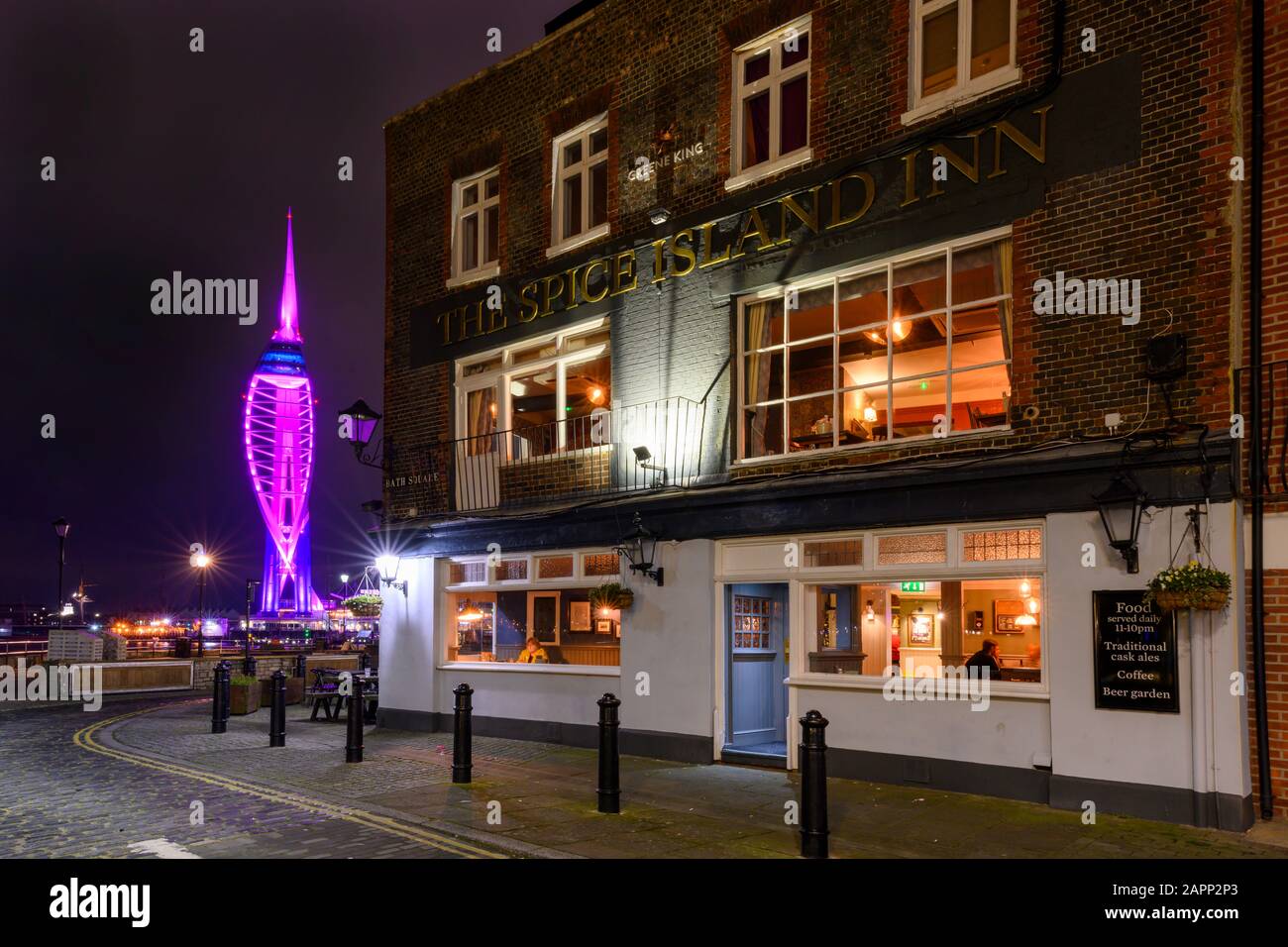 The Spice Island Inn, a Greene King pub, Bath Square, Spice Island, Old Portsmouth, Hampshire, England, UK Stock Photo