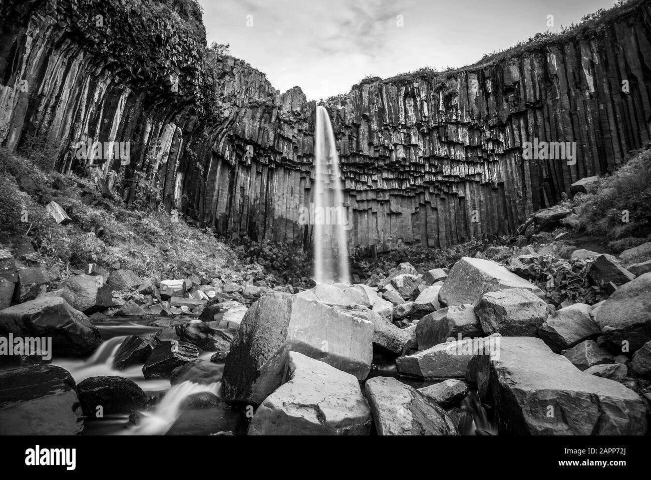 Svartifoss waterfall, Vatnajökul, Iceland Stock Photo