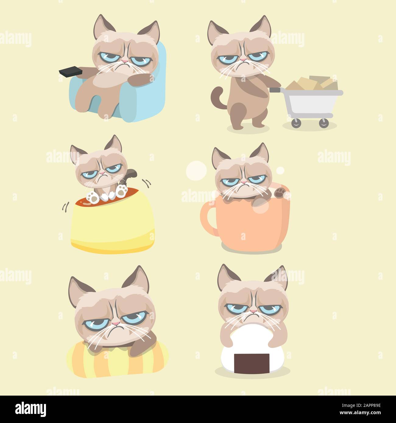 cute cartoon angry cat Stock Vector Image & Art - Alamy